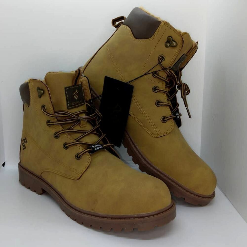 Rocawear NEW Men's Wheat Brown Faux Leather Hiking Boots - sz. 12
